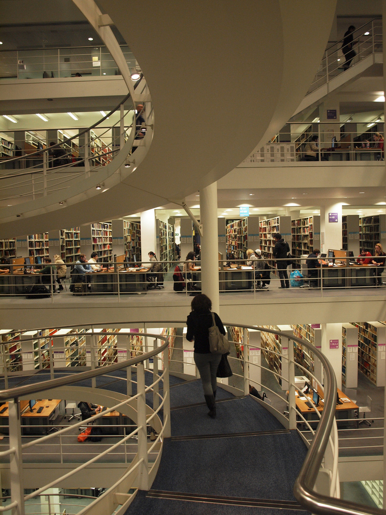 The library's Norman Foster-designed stairway